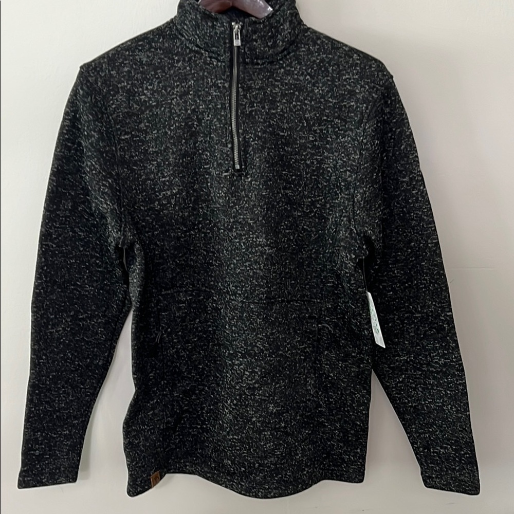 Holloway Men's Alpine Sweater Fleece 1/4-Zip Pullover Black Heather, Size Small
